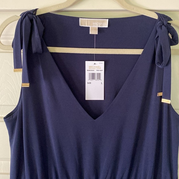 MICHAEL KORS NAVY DRESS SIZE LARGE NWT - Picture 3 of 5